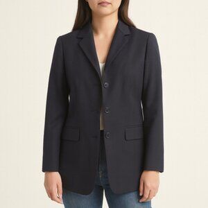 Brooks Brothers Women’s Blazer Jacket Size 8 Navy Wool Office Career Workwear